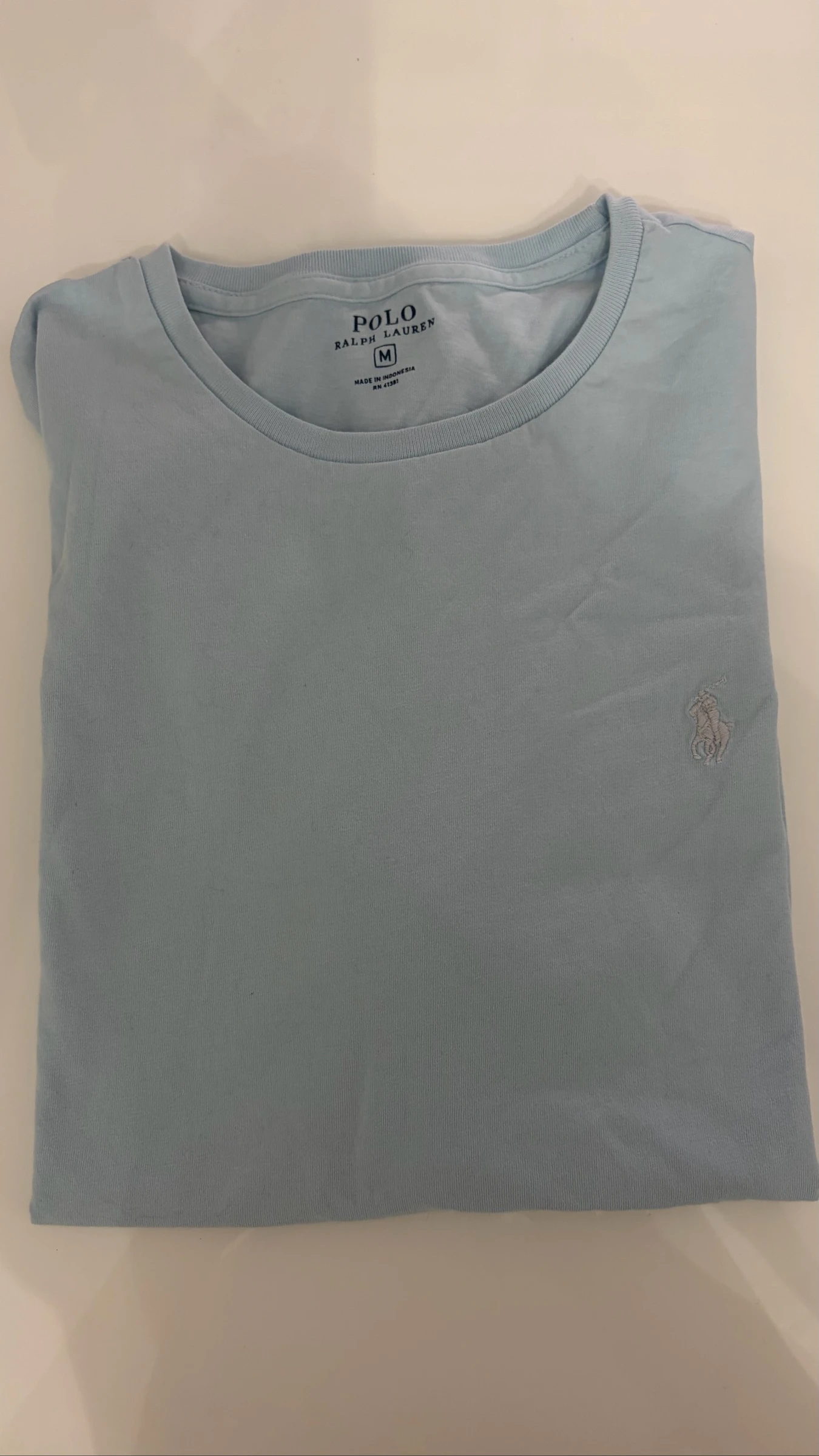 T-shirt Ralph Lauren homme bleu clair taille S – Logo brodé 